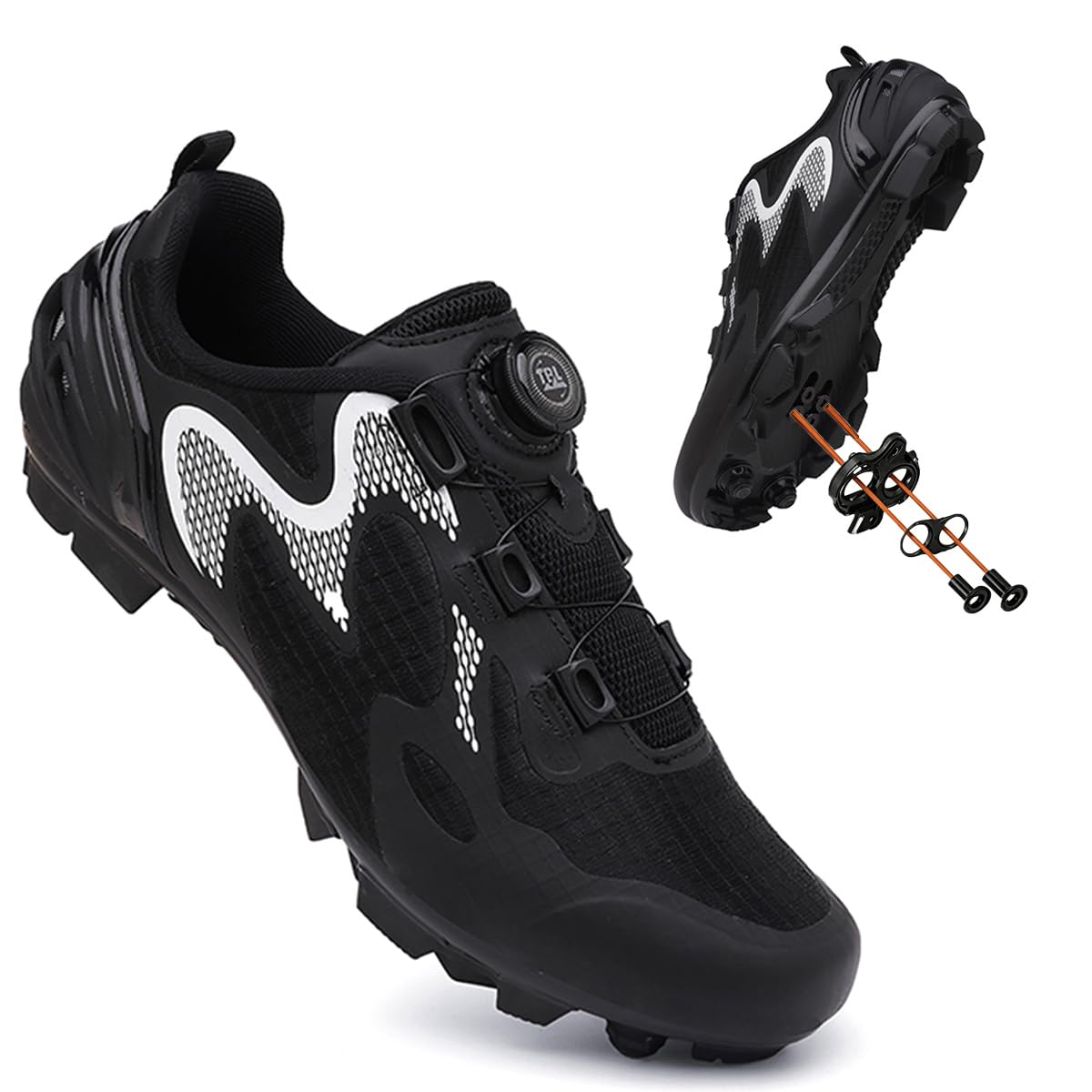Zapatos Bicicleta de Montaña Hombre Mujer, Zapatillas de Ciclismo de Carretera Compatible con SPD Pedales 2 Tornillos con Calas para Deportes al Aire Libre