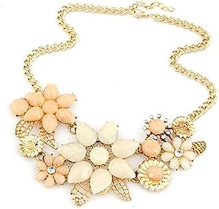 HuntGold Women Lady Elegant Bauhinia Flower Acrylic Diamond Pendant Chain