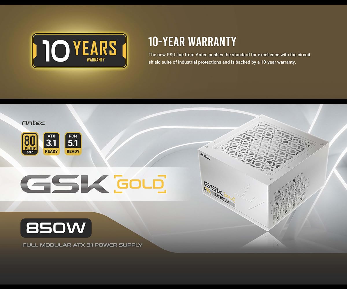 Amazon | ANTEC 電源ユニット GSK850 V2 ATX3.1 出力850W ホワイト
