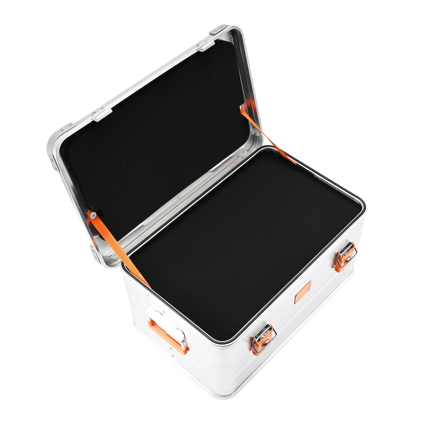 Alubox Alukiste abschließbar ES47 - Premium Aluminium Lagerbox 47 Liter mit Schaumstoffmatten Würfelschaum - Deckel mit Aluminium Druckguss Stapelecken und Gummidichtung - inklusive Schlösser