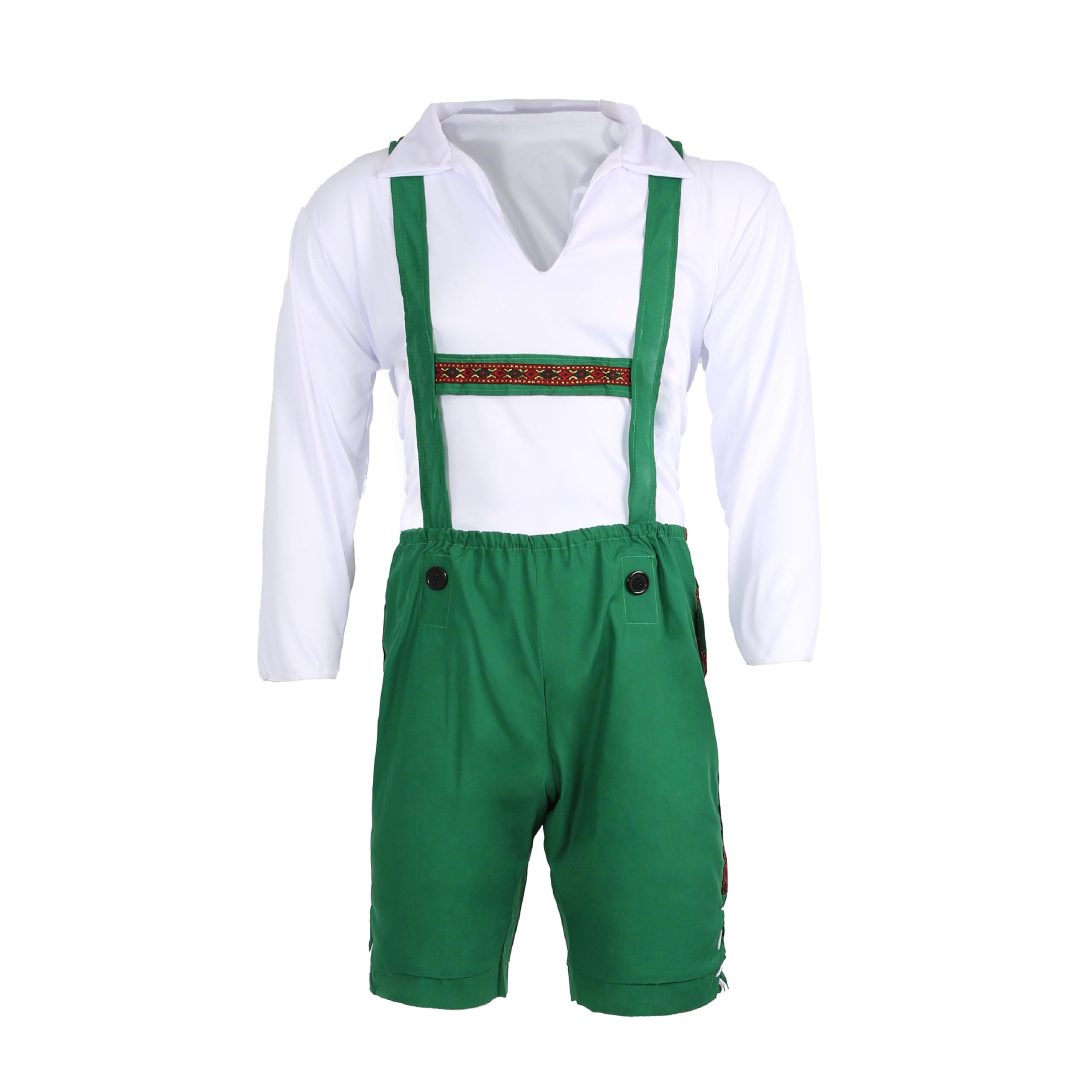 I LOVE FANCY DRESS Disfraz DE Hombre BÁVARO - PANTALÓN MARRÓN DE Estilo Lederhosen Y Camisa Blanca DE Tradicional Oktoberfest Despedida DE Soltero O Cualquier Fiesta DE Disfraces