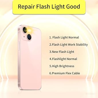 Flash Light Flex Cable Replacement for iPhone 12 Repair Flashlight Part Fix Silent Switch with Pre-Installed Metal Bracket Holder for iPhone12 A2172, A2402, A2403, A2404