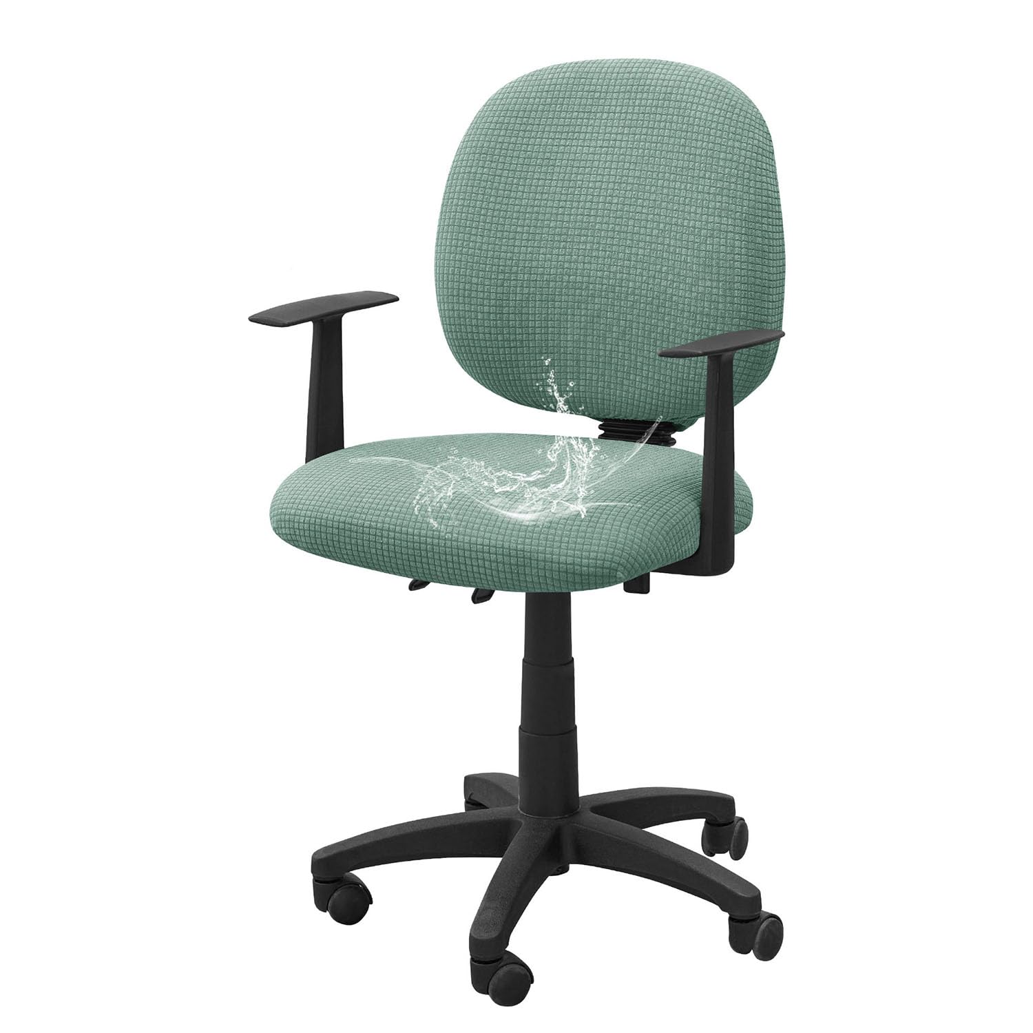 YOPOIY Split Office Chair Cover, Stretch Desk Chair Cover with Backrest and Seat Cover, Washable Computer Chair Covers, Rotating Chair Slipcovers for Home Office (green,one size)