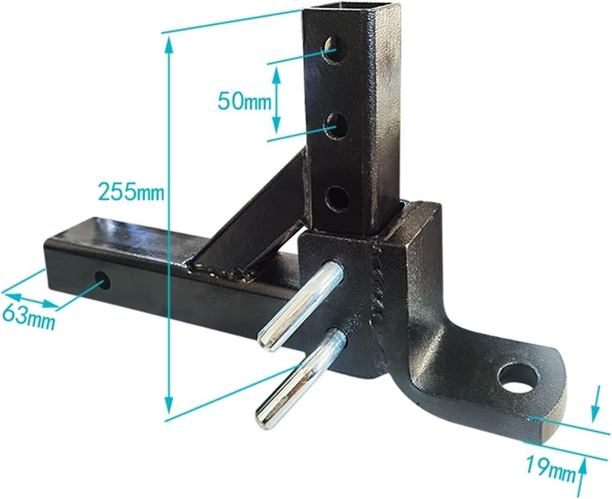 Trailer Hitch, 10" Adjustable 4 Level Trailer Drop Hitch Ball Mount Tow for 2" Receiver with 50mm Ball RV Parts Camper Caravan Accessories(Set with 50mm Ball)
