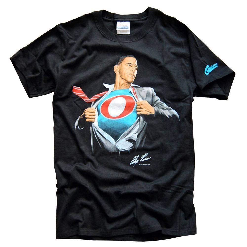 Barack Obama Super Comic Graphic T-Shirt with Art by Alex Ross