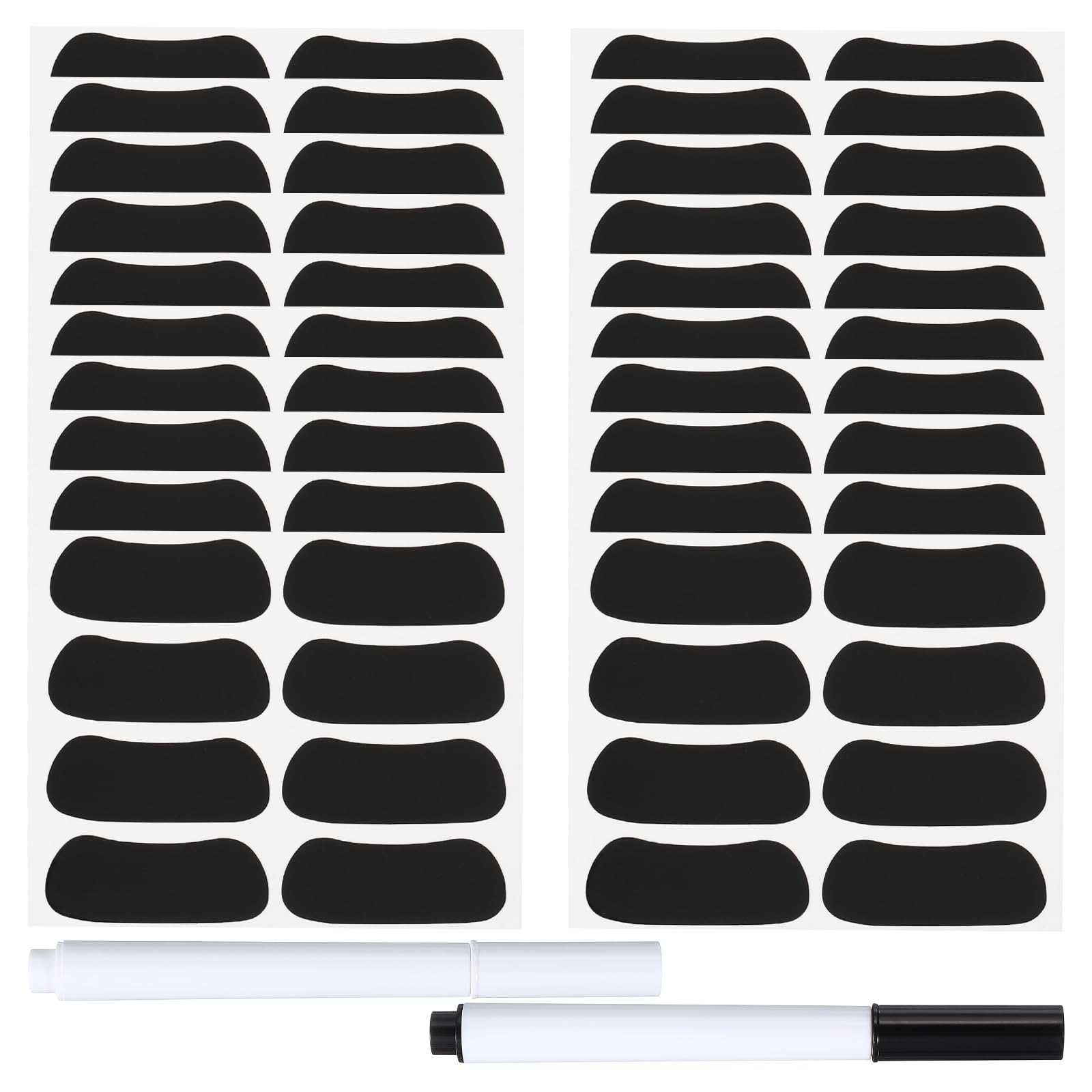 PATIKIL 80 Pairs Sports Eye Black Stickers, Under Eye Black Strips Football Face Stickers Breathable Eyeblack Sticker with Pencil for Baseball Fans on