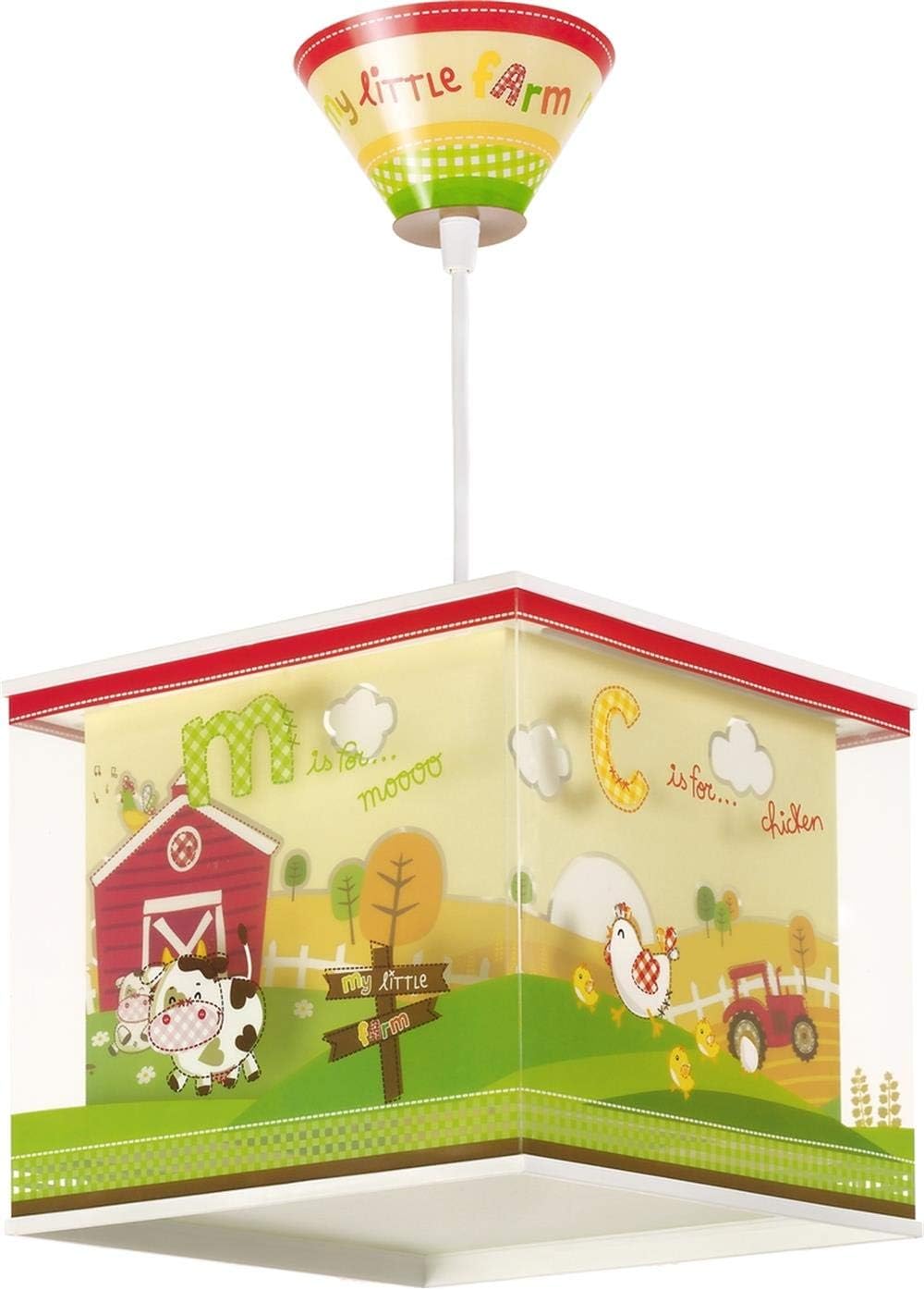 Dalber Hanging lamp My Little Farm, Green, Red, Yellow [Energy Class A]
