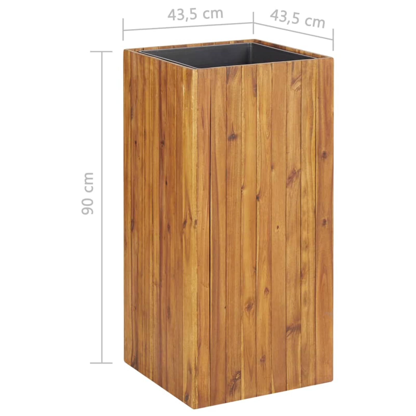 Gecheer Letto Rialzato da Giardino, Fioriera Alta in Legno Massello di Acacia 43,5x43,5x90 cm con Drenaggio Ottimale per Piante, Ideale per Balcone Giardino e Orto