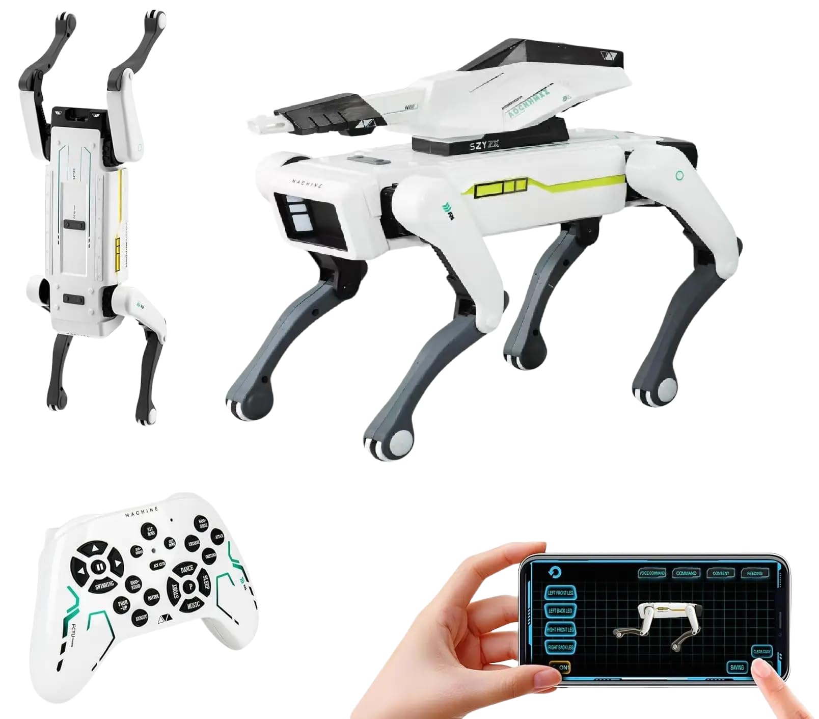 LEOM Shoot AI Robot Dog - Interactive STEM Pet, Smart AI Robot Dog, Voice/App/Remote Control - 30+ Actions Durable Design for Kids Age 6+ Compatible with iOS/Android (Standard With Shooting Feature)