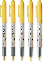 Vista 1 de Pilot Spotliter Supreme - Resaltadores fluorescentes con punta de cincel, color amarillo, paquete de 5 unidades (16008)