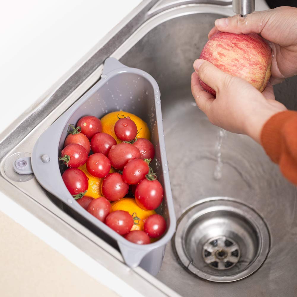 Toriox Sink Basket, Corner Kitchen Sink Strainer Basket, Kitchen Triangular Sink Filter Multi Functional Drain Shelf for Food Catcher (B09G6XF7QQ) Amazon Price History, Amazon Price Tracker