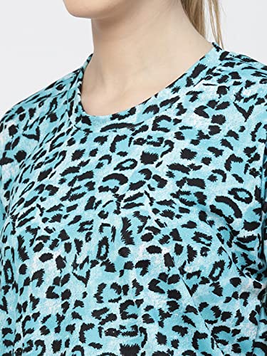 Image of UZARUS Women's Regular Fit Printed Half Sleeves Round Neck Gym Sports T-Shirt
