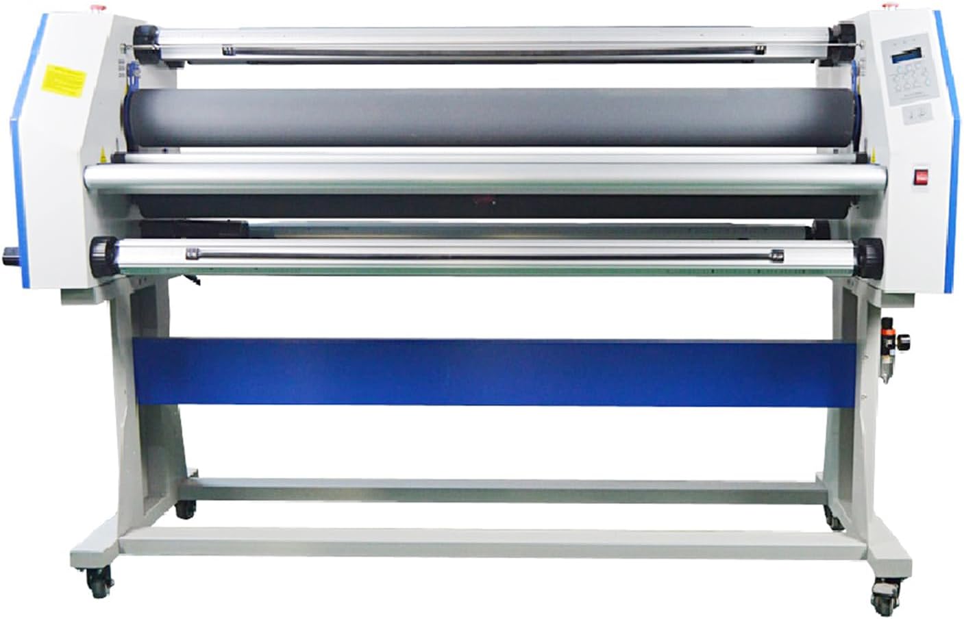 Full-Auto Cold Laminator Machine 67" Wide w/Heat Assist & Trimmer | 40 Ft/Min Speed | for Posters, Maps, Banners (Black+White+Blue)