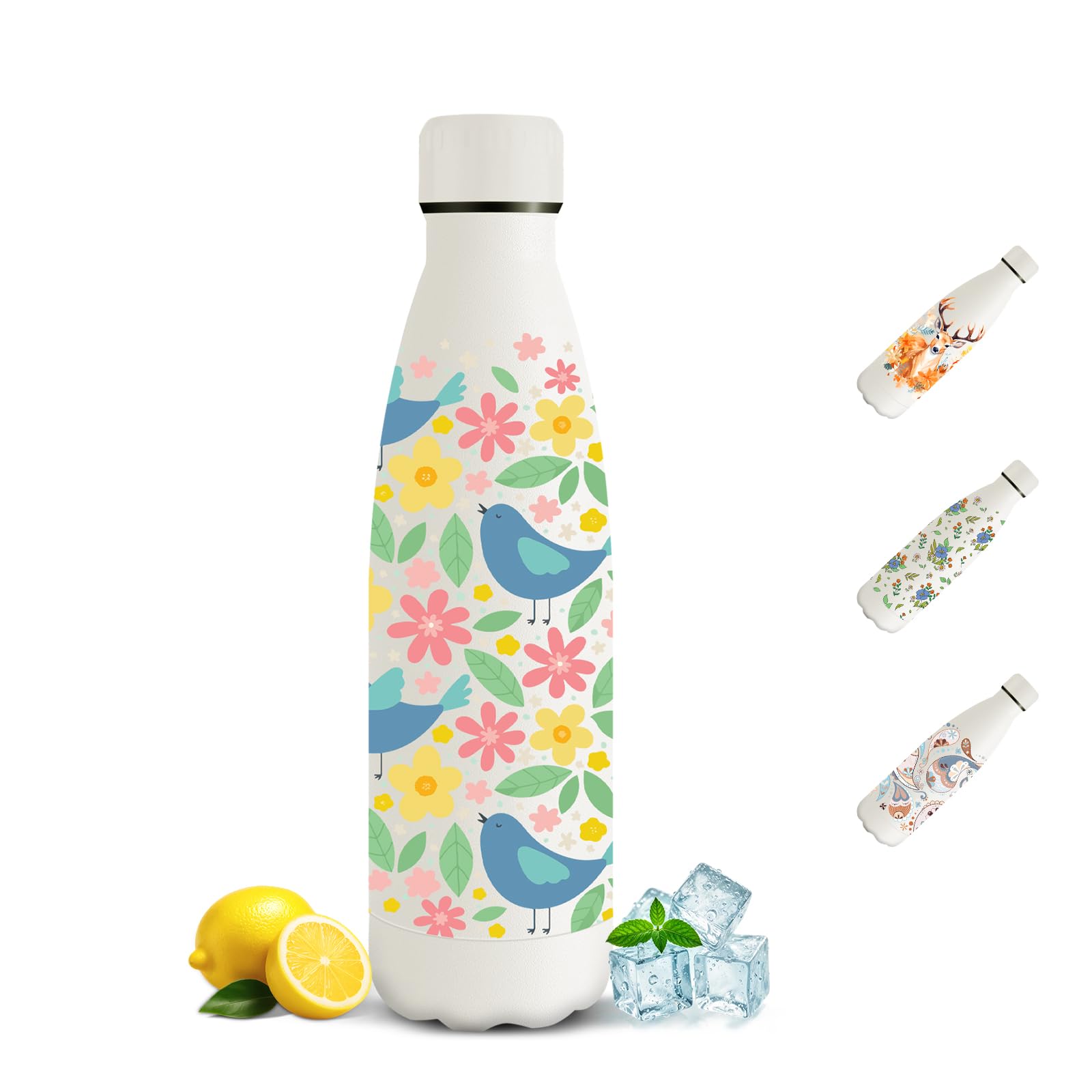 Mulbijeo Drinking Bottle 750 ml, BPA-Free, Stainless Steel, Leak-Proof Insulated Flask, Double-Walled, Thermal Mug with Straw, Reusable, Thermos Flask, Suitable for Carbonated Drinking