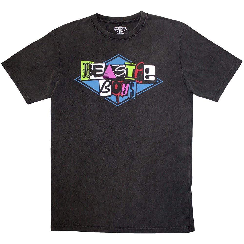 Rock Off Officially Licensed Products Boys Charcoal The Beastie Multicolour Logo Limited Edition 999 Only Premium Wash T Shirt L