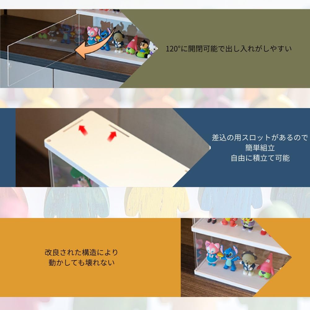 Amazon.co.jp: ディスプレイケース アクリル 組立式 横長タイプ