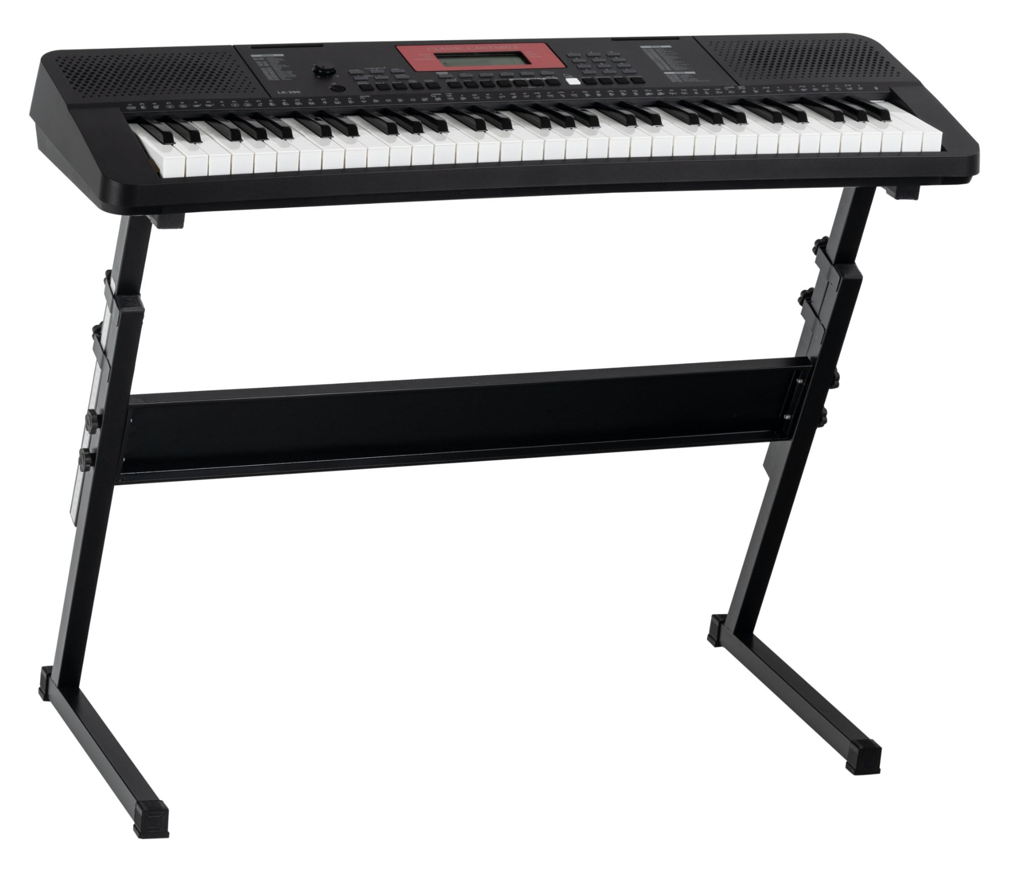 Classic Cantabile LK-290 Leuchttasten-Keyboard Safety Fix Set, 580 Sounds | 61 Tasten in Normalgröße mit roter LED-Beleuchtung, Anschlagdynamik (in 3 Stufen einstellbar), 200 Styles, 155 Songs, 9 kg