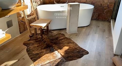 Miniatura 7 de Tomtom - Alfombra de piel de vaca pequeña, 4 x 3.5 pies, piel de animal natural prémium