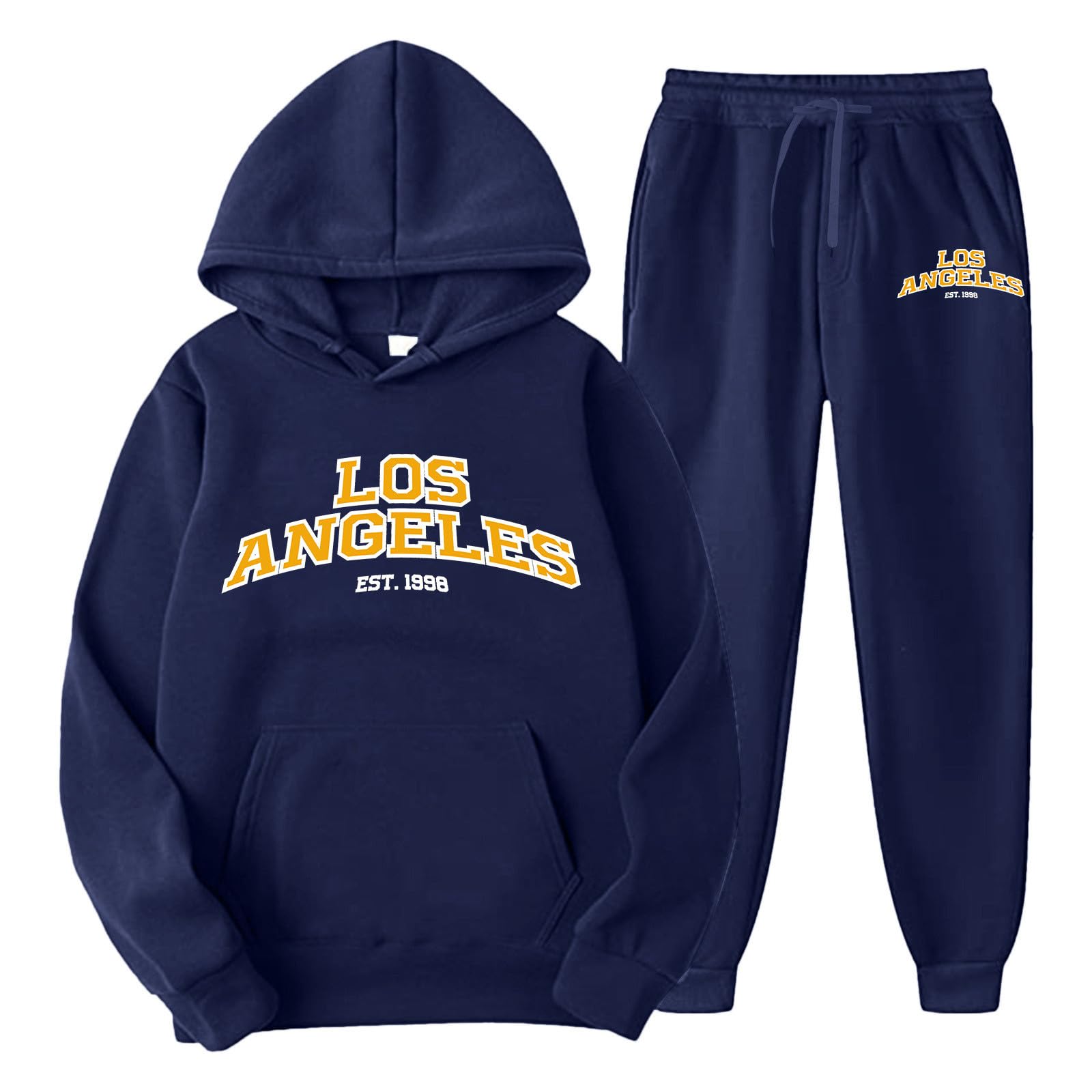 Generisch ·2025 Chándales Hombre 2 Piezas Manga Larga Estampado Letras Chándales Chándales Sudadera con Capucha Pantalones Traje Deportivo Hombre