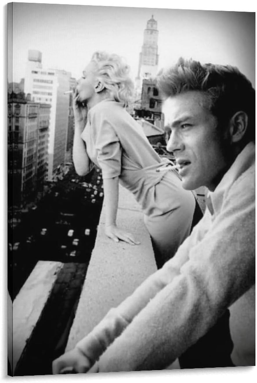 Amazon.co.jp 有名なジェームズとマリリンモンローの映画スター キャンバス プリント 部屋飾り ウォールアート ベッドルーム