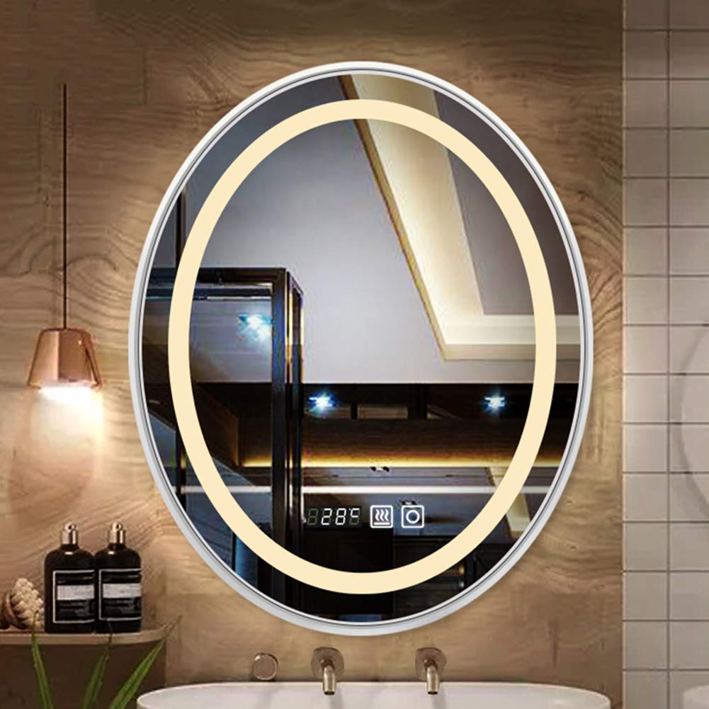 Buy Oval Illuminated LED Bathroom Light Mirror, Touch Sensor Switch