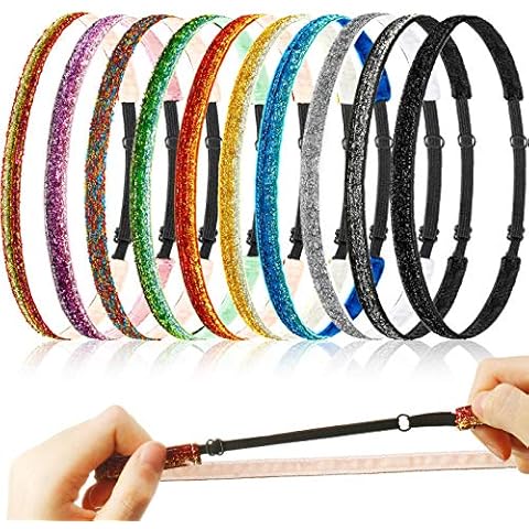 10 Diademas de Purpurina Brillante Deportivas Antideslizantes Cover