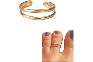 Gold 925 Sterling Silver Rings Double Band Toe Ring Knuckle Ring