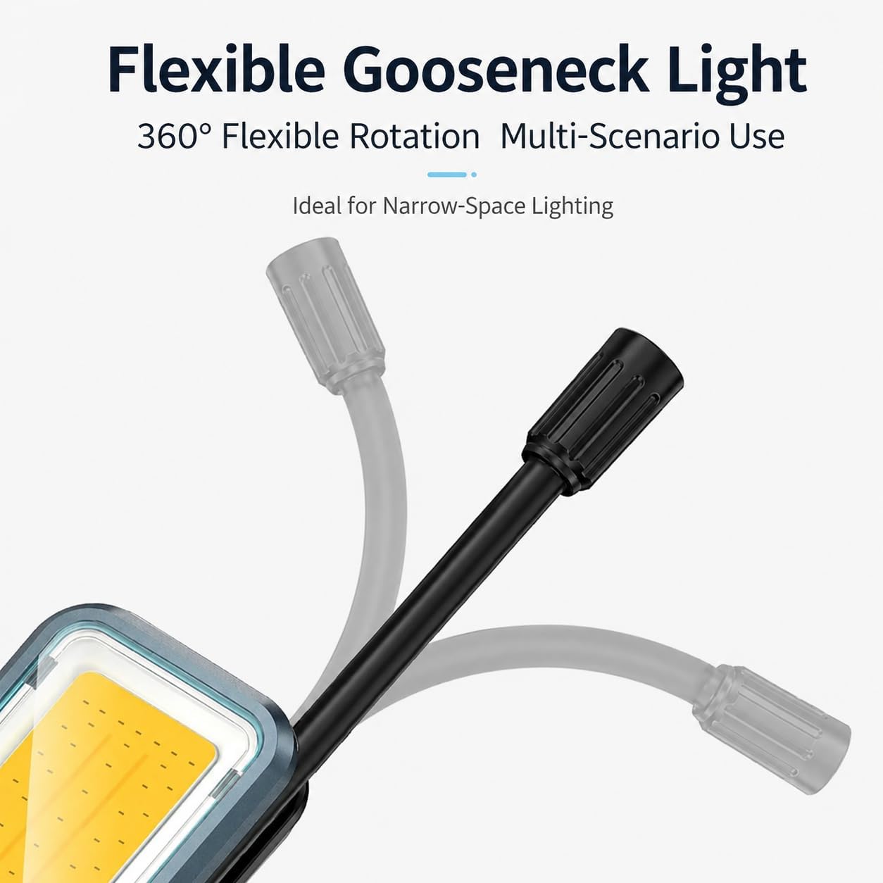 Rechargeable Magnetic Work Light, 2000mAh LED Mechanic Light with Flexible Gooseneck, Hanging Hook & Magnetic Base, 6 Modes Portable Work Light for Car Repair, Garage, Emergency