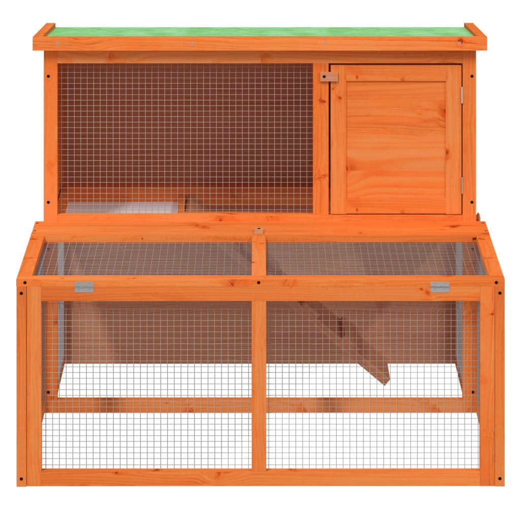 ZEYUAN Conejera de Madera Maciza de Pino marrón 102x90x84,5 cm, Jaula Cobaya, Jaulas para Conejos, Jaula Hamster, Casa Conejo, Casita Conejo, Nido Conejo