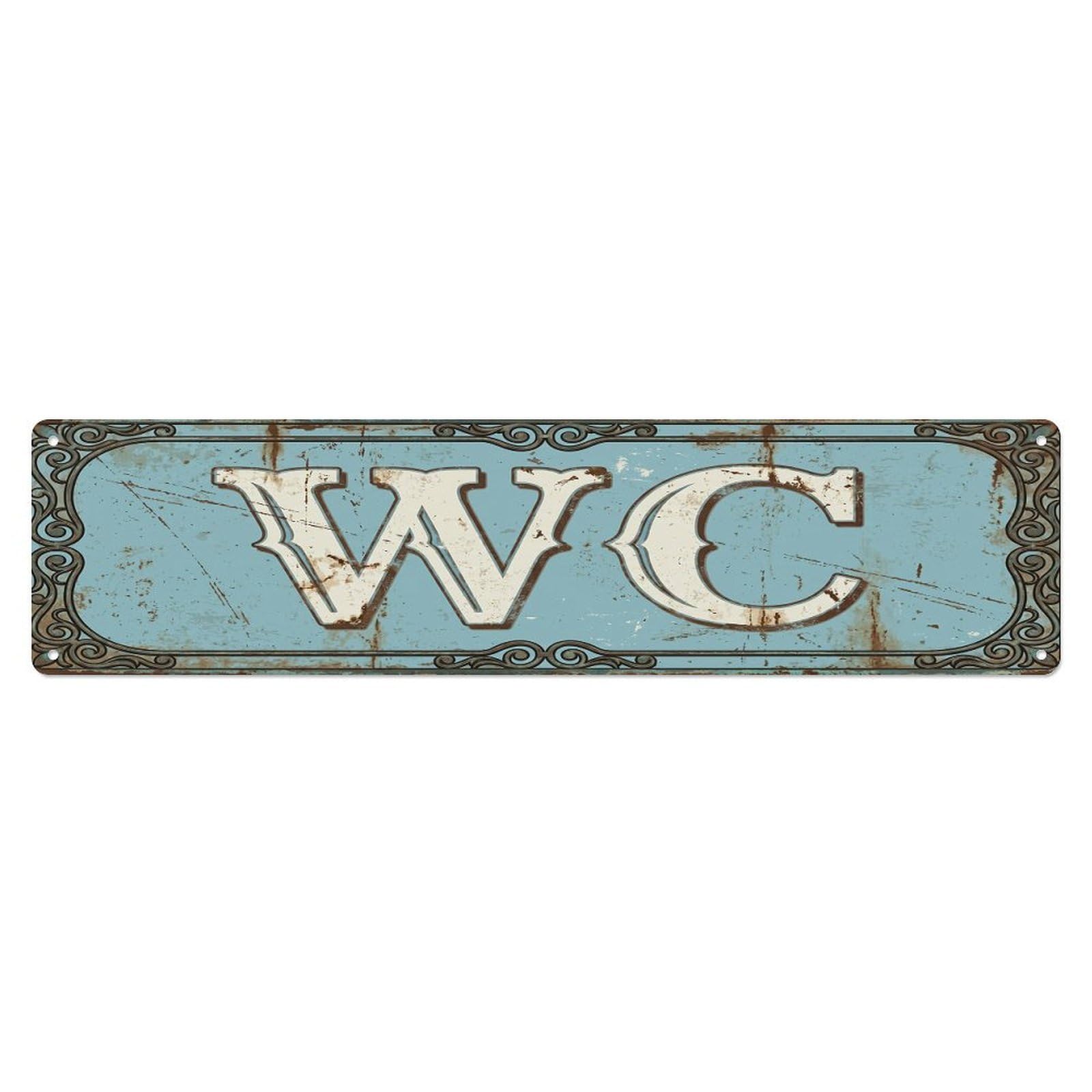 Vintage Nostalgic Pub Restroom Toilet(WC) Door Metal Tin Sign Plaque Wall Decor for Cafe, Club Bar, Office, Home Garden Metal Poster 4x16Inch