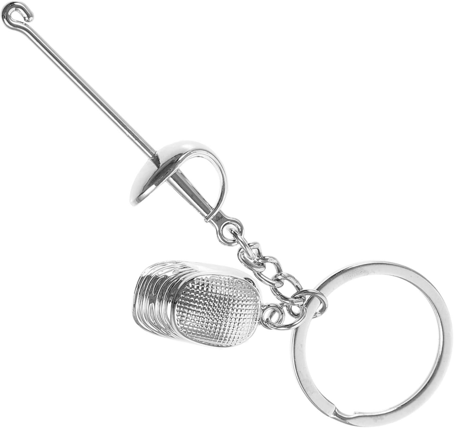 Fencing Keychain Zinc Alloy Silver Decorative Gift