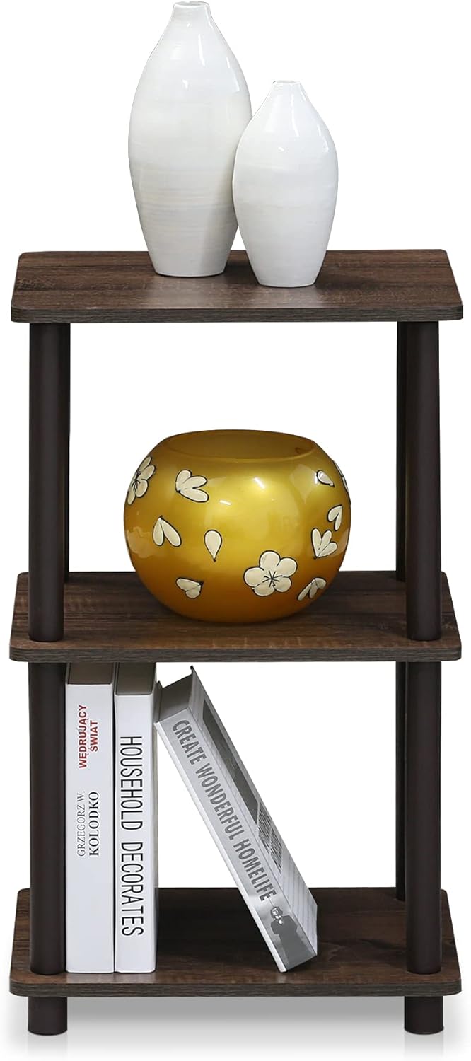 FURINNO Turn-N-Tube 2 Space Shelf, Walnut/Brown