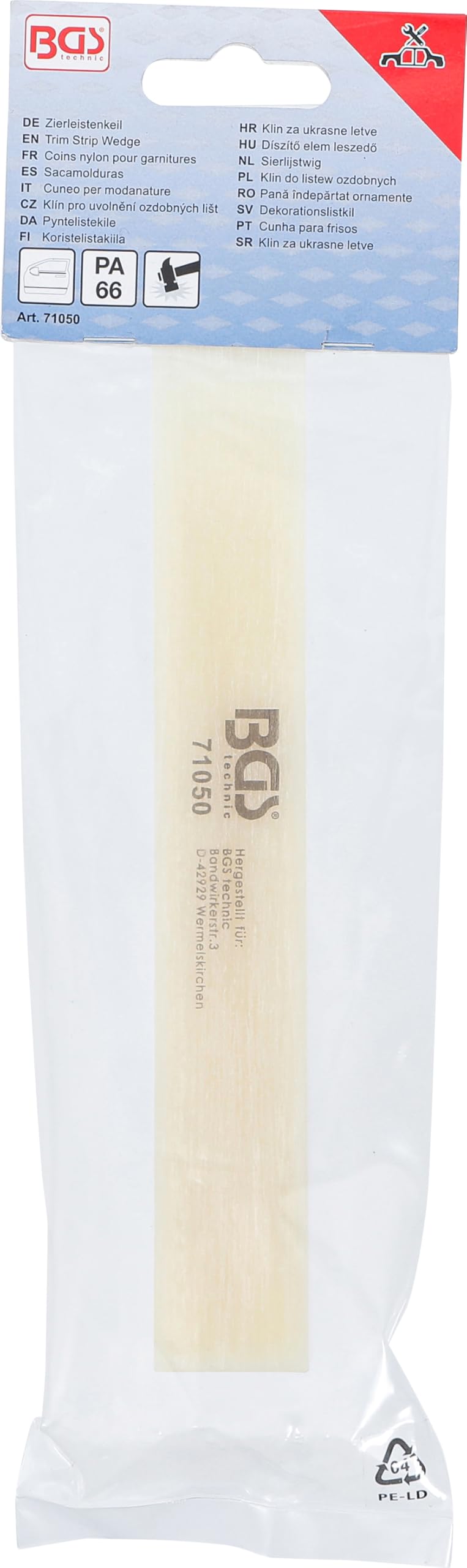 BGS 71050 Cuneo per modanature Nylon 185 x 25 mm
