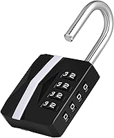 Vista 17 de ZHEGE Candado de Combinación, Candado de Combinación para Exteriores de 4 Dígitos para Gimnasio, Escuela, Portones, Puertas, Pestillos y rojo