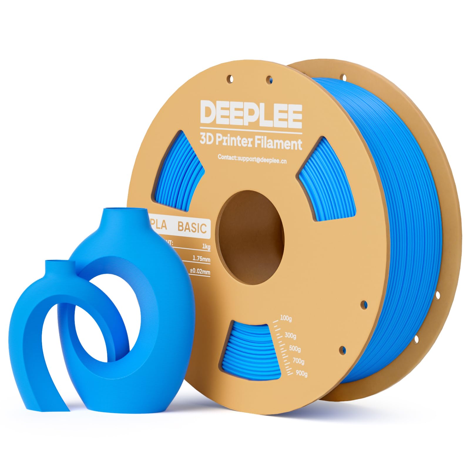 DEEPLEE PLA Basic 1.75mm 3D Printer Filament Sky Blue 1kg, 3D Printing Filament with Dimensional Accuracy +/- 0.02 mm, Neatly Wound, No Clogging, Best for Begginers, Fits for Most FDM 3D Printers