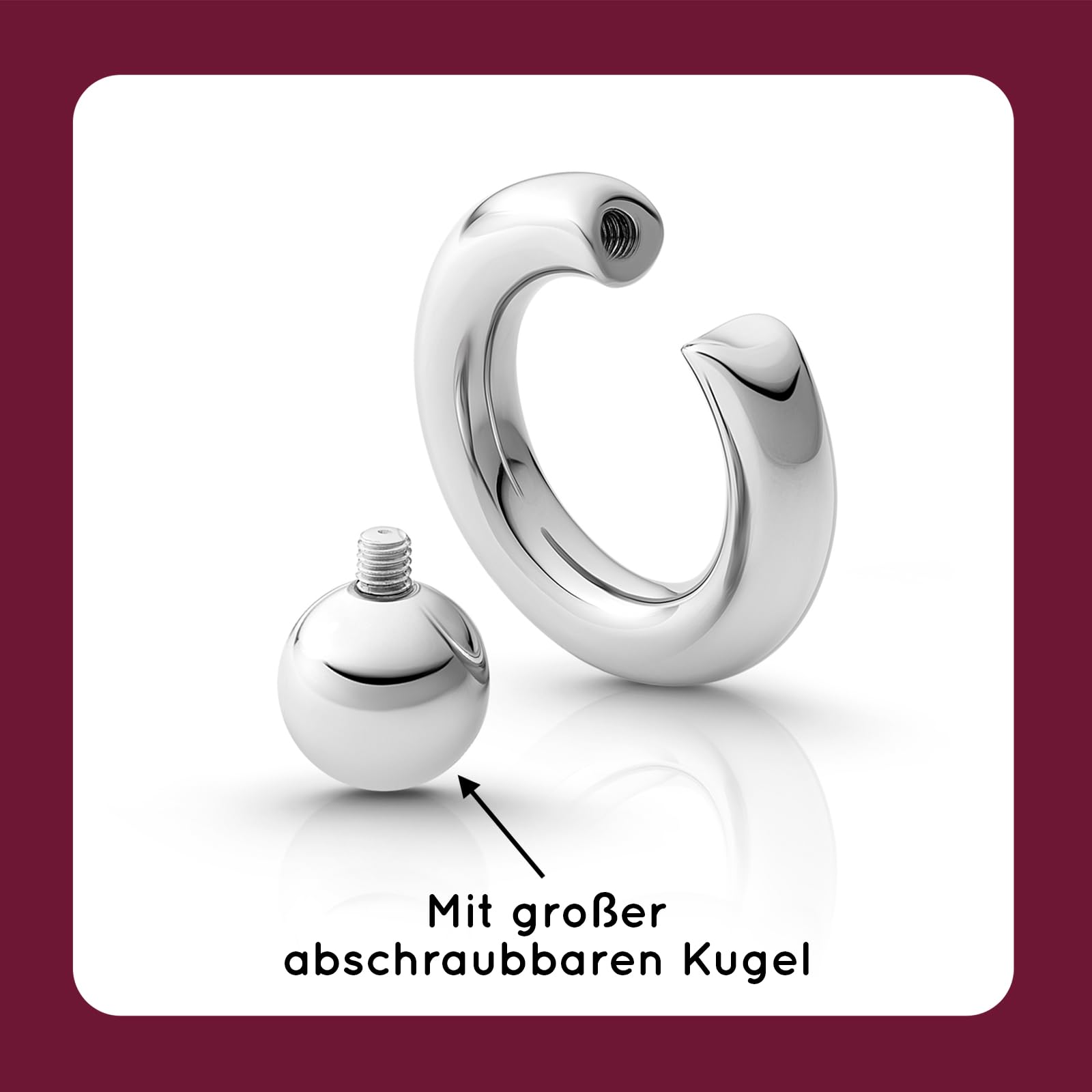 Edelstahl Eichelring mit Kugel(:16mm)(Innen : 30 mm) Durchmesser whlbar  Cockring Penisring medizinischer Stahl Intimschmuck Metall Hodenring Rund  Pennisring (HCR_102) : Amazon.de: Drogerie & Krperpflege