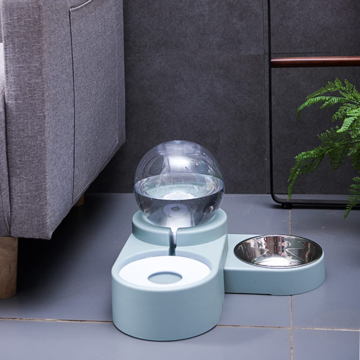 Katzenwasserspender mit Doppelnapf, Automatische Trinkhilfe für Haustiere | Zuhause und Tierhandlung, Pet Material, Blau, , Sicheres Design, Dekorativ