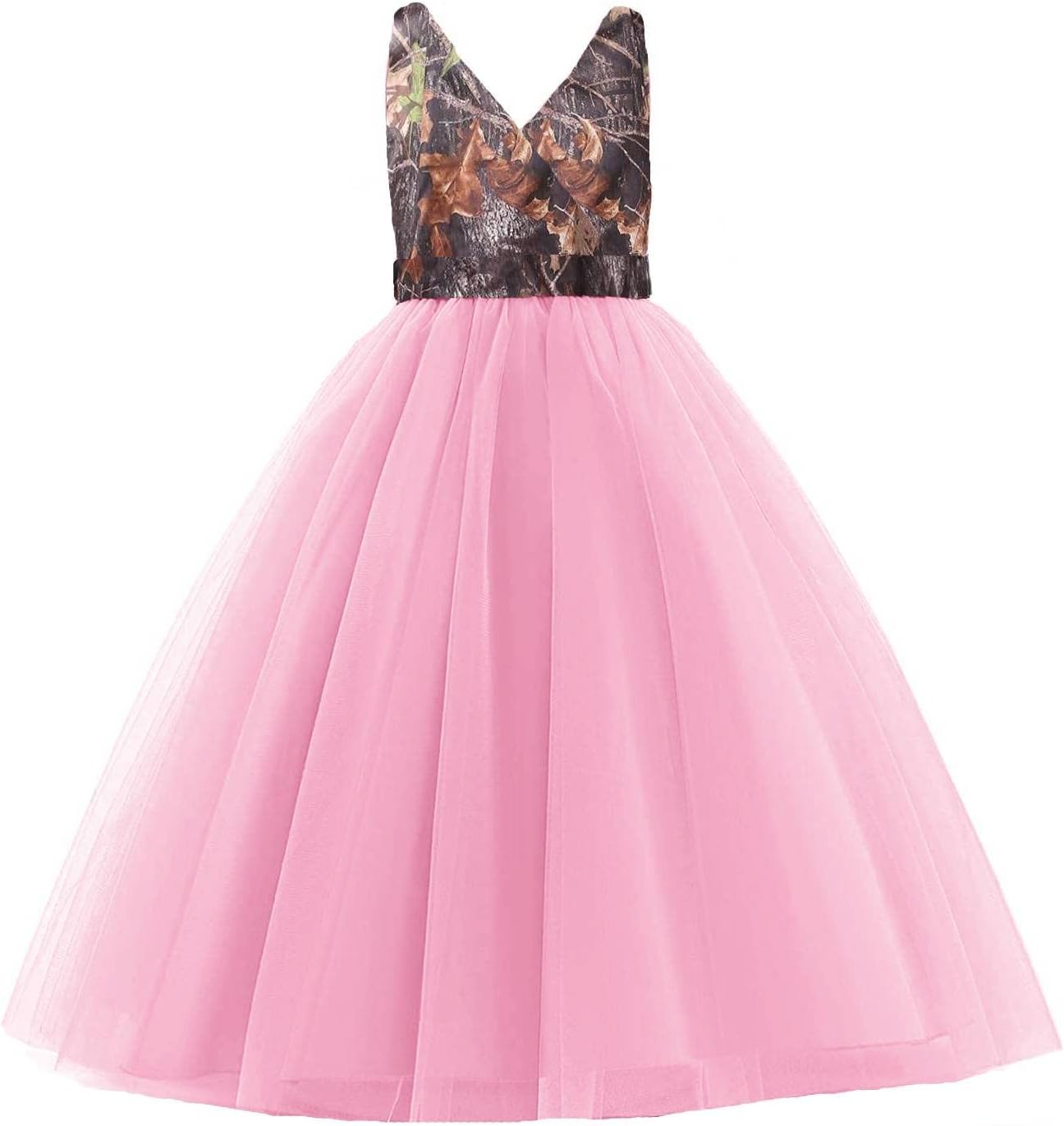 DINGZANCAMO Camo and Tulle Flower Girl Pageant Dresses Junior
