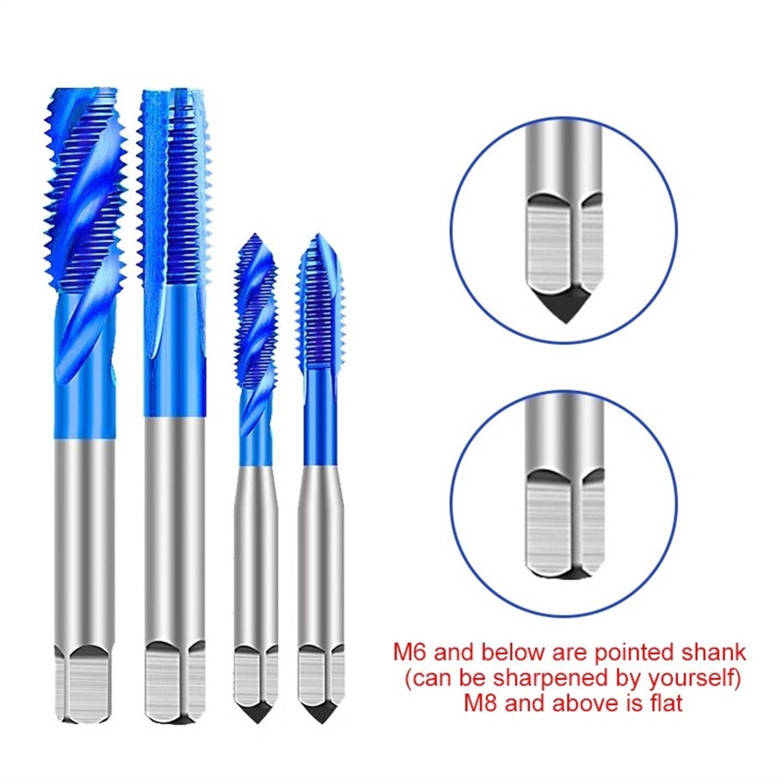 Macho de roscar con Punta Especial de Acero Inoxidable Azul de Alta Velocidad con Cobalto, M35, M2/M3/M4/M5/M6/M8 (Color: M10x1.5-Recto, tamaño: 1 Unidad)