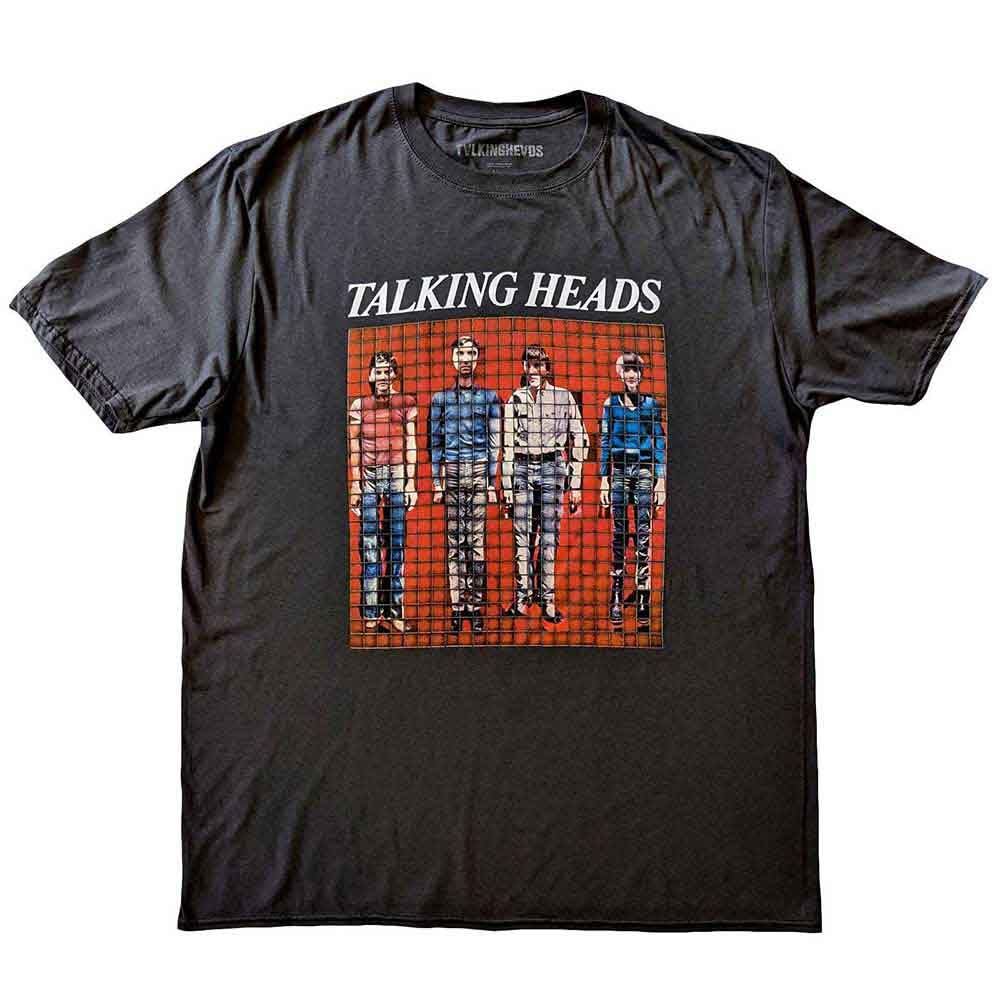Talking Heads T Shirt Pixel Portrait Official Unisex Charcoal Grey S