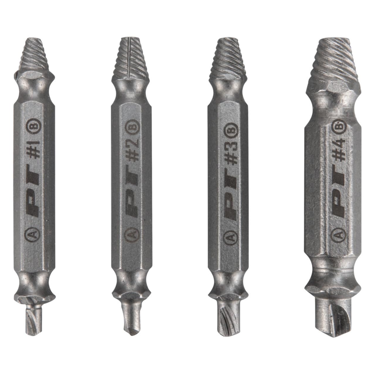Performance Tool W491 X-Trax Screw Remover Set (4 Pieces) - Removes Stripped or Broken Screws, Dual Tips, Hardened Alloy