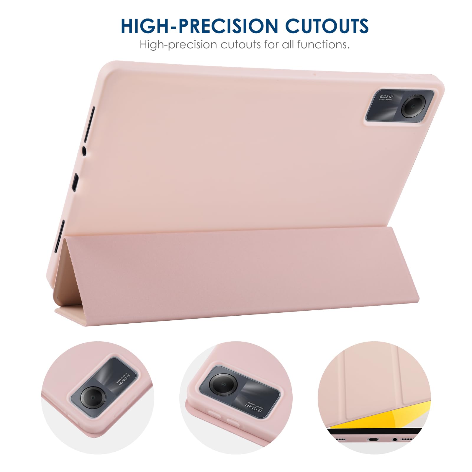 Cover Per Xiaomi Redmi Pad SE 2023 - Custodia In Pelle PU, Ultra Sottile, Con Supporto Smart, Nero