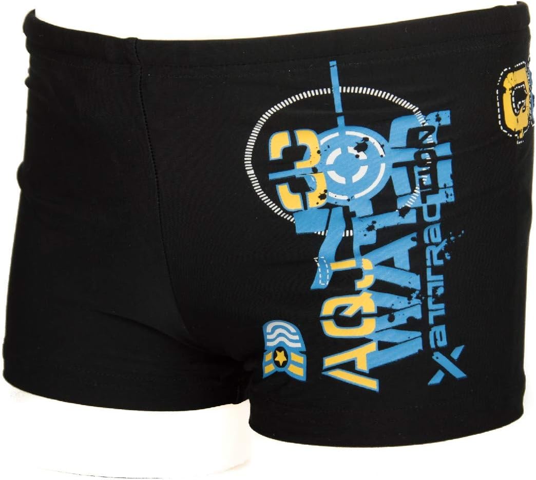 AQUARAPID Trunk Shorts Boxer boy Junior See or Pool Swimwear Item BARK BOY, C-Nero, Anni 5