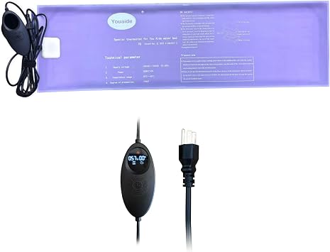 Smart Waterbed Heater with LED Digital Controller, 250W Waterbed Heating Pad for Hardside & Softside Beds, Safe and Durable, For King, Queen, Full and Twin