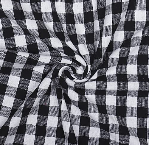 Image of AIRWILL, 200GSM Handloom Cotton Double Bedsheet with 2 Pillow Covers (Gingham Check Black)