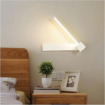 SaeYz Wall lamp, 7w Adjustable Luminaire Black White ColorLed Wall Lamp Compatible with Study Room Bedroom Indoor Lighting,Chandelier Lamps