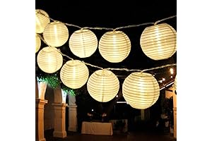 Cute Lantern, Bright Zeal Battery Powered 3' White Cloth Round Mini Lanterns String Lights