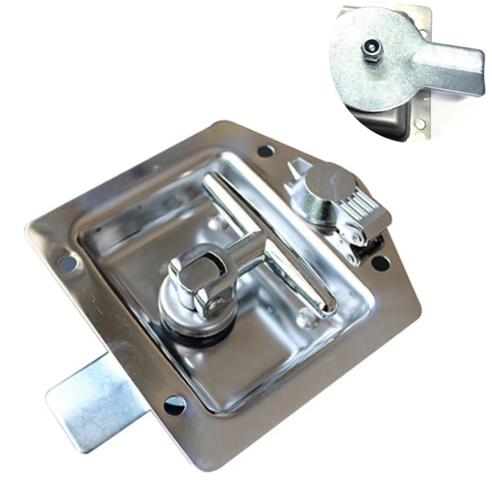 Wqgqpxob Flat Piece Stainless Cinet Handle Lock For Truck Bus Rv Trunk Boat Car Eletrical Storage Box Train Ms211 1Pcs