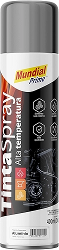 Tinta Spray Alta Temperatura 400ml, MUNDIAL PRIME, Aluminio, AE01000098