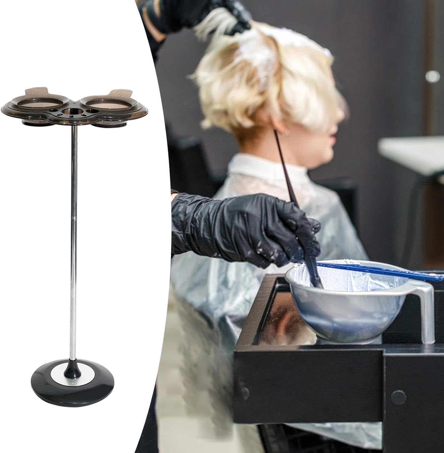 FashionCha ヘア染料ボウルホルダーヘアカラーボウルラック、プロの色合いのボウルスタンドヘア染色ぬりえツールバーバーショップ